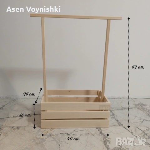Дървено гардеробче за бебе | Подарък за кръщене, изписване и новородено, снимка 2 - Други - 53193033