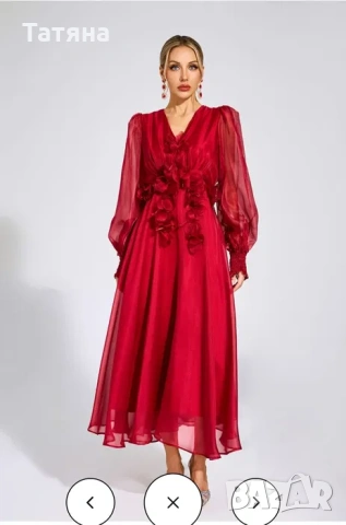 Червена официална рокля, снимка 2 - Рокли - 53108111