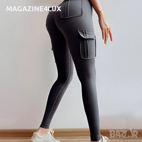 Оформящ дамски панталон с 4 джоба – Висока талия размери от S do XL, снимка 3 - Клинове - 52847033