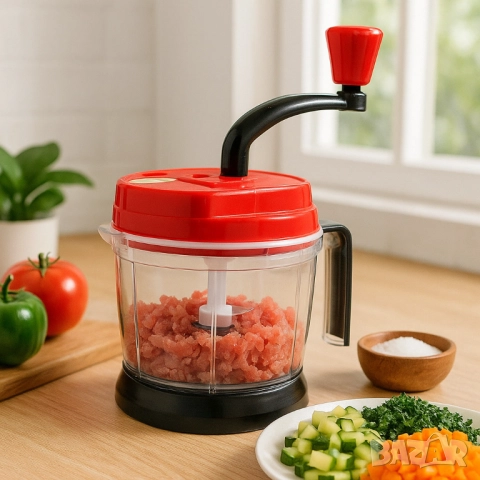 Мултифункционален кухненски чопър 2L – Смила, нарязва и миксира само с едно завъртане, снимка 5 - Други - 51948249