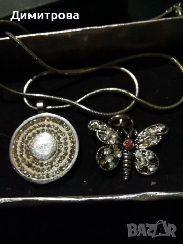 Сребърна висулка с циркони, колие Michael Cors , снимка 2 - Колиета, медальони, синджири - 53624545