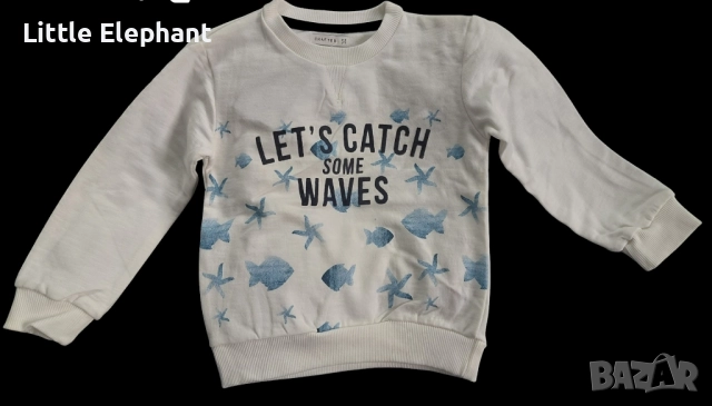 Блузка с дълъг ръкав за момченце на 2-3 години"Lets catch some waves",Англия/нова
