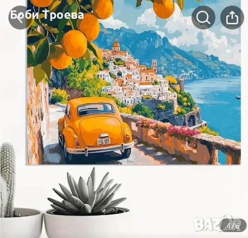 Амалфийското крайбрежие- платно с рамка, вдъхновяващо стенно украшение с буйни пейзажи, снимка 2 - Картини - 53036041