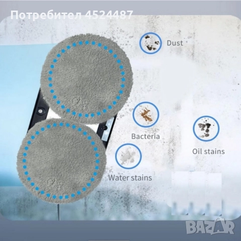 Интелигентен робот за почистване на прозорци с двойни въртящи се падове и вакуум 2800Pa, снимка 10 - Други стоки за дома - 52242582