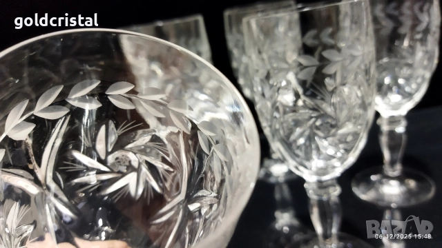 кристални чаши за вино , снимка 7 - Антикварни и старинни предмети - 28429063