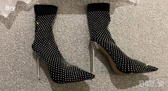 Нови летни обувки чорап с камъни , снимка 2 - Дамски обувки на ток - 46449723