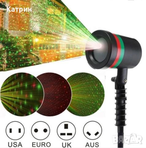 Лазерен прожектор Проектор за Коледна украса "Коледна лазерна лампа с Празнична светлина", снимка 3 - Други стоки за дома - 51983862