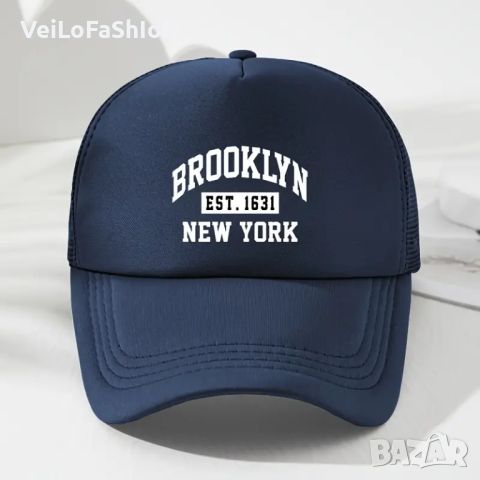 Нова дишаща шапка с козирка Brooklyn EST 1631 New York в тъмносин цвят , снимка 1 - Шапки - 46808233