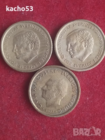 Монети - 10 крони Швеция., снимка 2 - Нумизматика и бонистика - 40796379