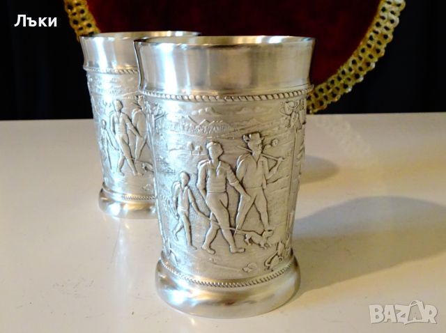 Чаши от калай с релефни картини за Туризъм,Къмпинг. , снимка 4 - Антикварни и старинни предмети - 46056761