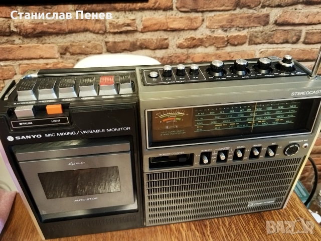 Sanyo M-2480LE Stereocast Vintage Radio Cassette Recorder , снимка 3 - Радиокасетофони, транзистори - 53455212