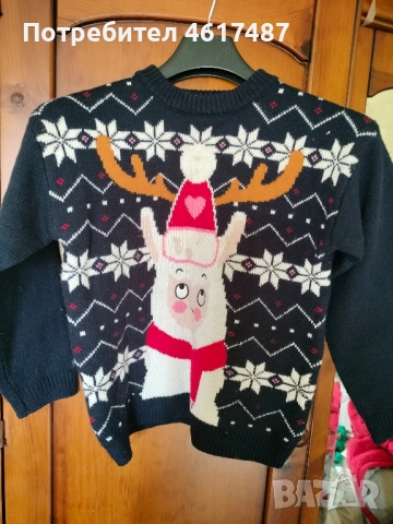 пуловер с коледни мотиви 