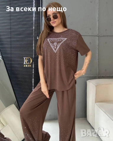 Guess Дамски Спортен Комплект Тениска И Долнище🔝Дамски Спортен Екип - Различни Цветове Код SK1049, снимка 5 - Спортни екипи - 53790754