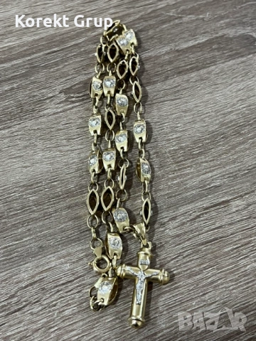Златен ланец с кръст 14к, снимка 5 - Колиета, медальони, синджири - 53345995