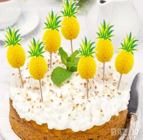 3D фламинго ананас хавайски топер на клечка разтварящи декорация торта мъфини , снимка 2 - Други - 54237663