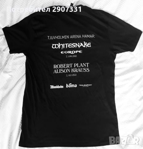 Тениска от Tjuvholmen Arena Hamar: Whitesnake, Europe, Robert Plant, Alison Krauss. 2022, снимка 2 - Тениски - 45211489