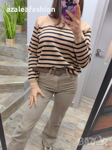 Дамски пуловер райе, снимка 7 - Блузи с дълъг ръкав и пуловери - 52686477