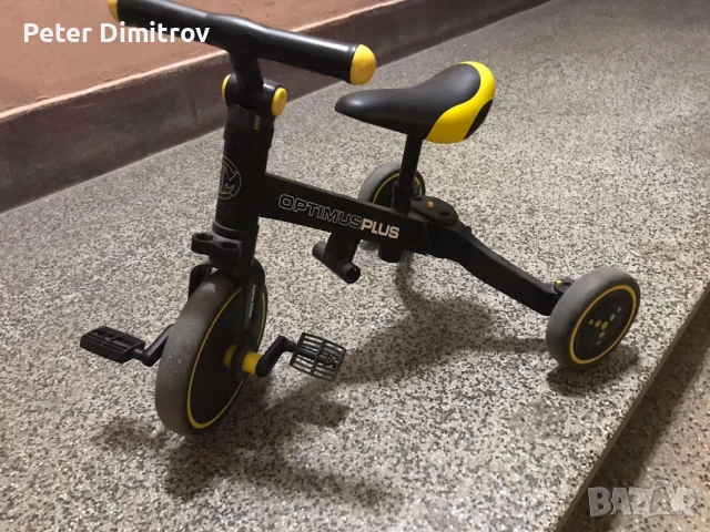 Детско колело 3 в 1 Milly Mally - Optimus, жълто, снимка 3 - Велосипеди - 54053614