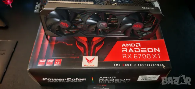 Продавам Перфектна Видео Карта Red Devil Trio RX 6700XT 12Gb Като Нова, снимка 2 - Видеокарти - 48430998