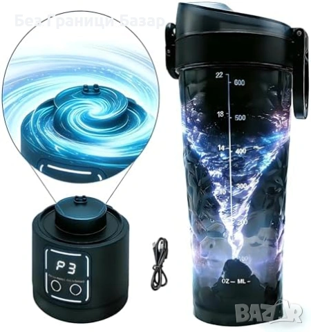 Нова Електрическа бутилка шейкър 700мл USB-C непротичаща тиха за шейк