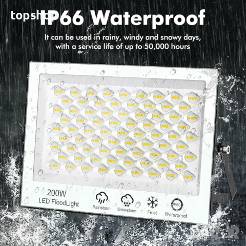 Чисто нови Комплект 2 броя LED Прожектори WOWSPEED 200W – Мощно Външно Осветление , снимка 5 - Прожектори - 53450142