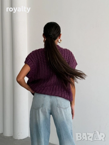 Лилава Дамска Жилетка , снимка 2 - Жилетки - 52216132