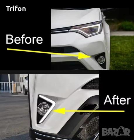 Led дневни светлини и мигачи за Тойота Рав 4 от 2015 до 2018 г. , снимка 2 - Аксесоари и консумативи - 53733218