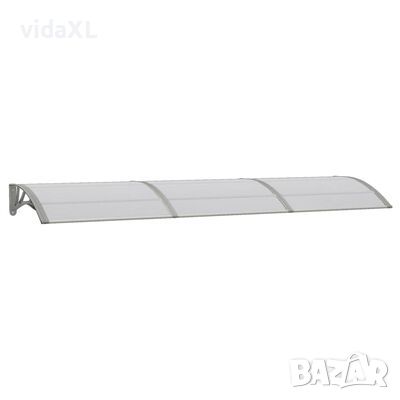 vidaXL Навес за врата сиво и прозрачно 300x80 см PC（SKU:144822