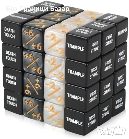 Нови 48 броя MTG зарчета броячи за Magic The Gathering с торбичка за настолни игри 16 мм