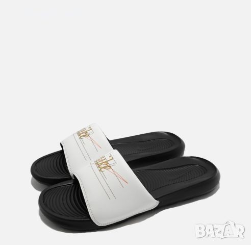 НАМАЛЕНИЕ !!!Чехли Nike Victori One Slide Print Black/White CN9678-103 № 52.5, снимка 3 - Джапанки - 46178319