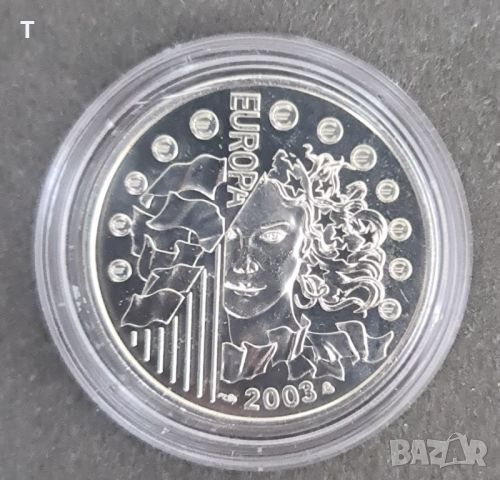 1/4 euro 2003 - Една година Евро - сребро, снимка 2 - Нумизматика и бонистика - 45792128
