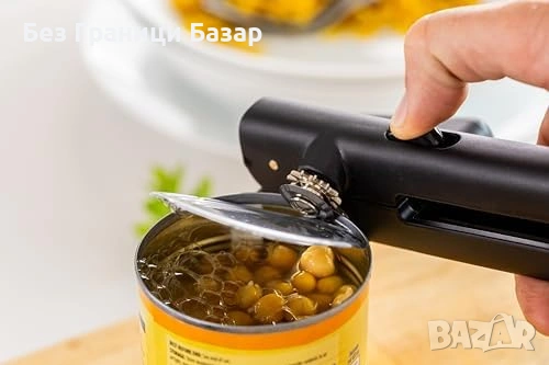 Нова Отварачка за консерви с ергономична дръжка мат черно 18 см за лесна работа кухня, снимка 4 - Аксесоари за кухня - 54131844