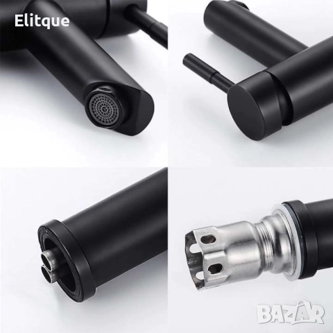 Смесител за мивка, неръждаема стомана , черен мат, снимка 3 - Други стоки за дома - 52854056