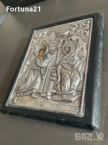 Сребърна икона 950 - Благовещение, снимка 7 - Икони - 51276602