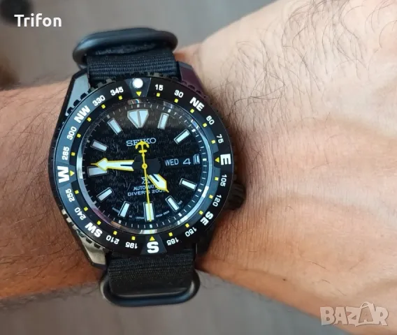 Часовник Seiko PROSPEX automatic diver Black edition , снимка 1 - Мъжки - 47463658