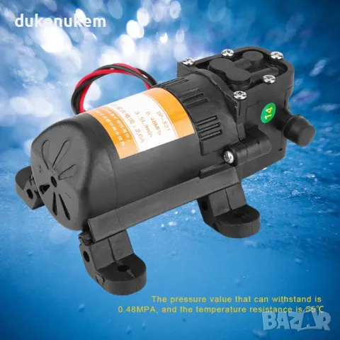 Мини мембранна водна помпа 12V, 0.48MPA, 3.5L/min, снимка 2 - Друга електроника - 47952666