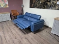 Син кожен диван тройка La-z-boy с електрически релакс механизъм, снимка 10