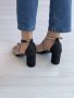 Официално-ежедневни дамски сандали с елегантни извивки и бляскави детайли, снимка 4