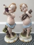 чифт2бр Capodimonte статуетки 20см/стари Каподимонте порцеланови фигури на голи ангели-херувими, снимка 1