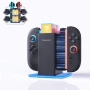 Нов док Nintendo Switch 2 / OLED зарядна станция за 6 контролера RGB за геймъри игри, снимка 1