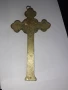 Стар голям бронзов кръст разпятие религия, снимка 5