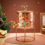 Стъклен диспенсър за напитки 2.6 L с коледен дизайн и златиста стойка. , снимка 5