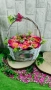 Кошничка  с 11 рози от креп хартия!!, снимка 7