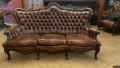 Диван и 2 кресла барок Италия честер естествена кожа, снимка 2