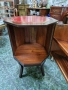 Уникален антикварен английски осмоъгълен дървен шкаф бар , снимка 7