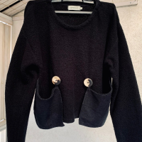 Дизайнерска блуза кроп GRIZAS , снимка 2 - Блузи с дълъг ръкав и пуловери - 44958953