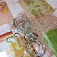 Стъклена солница с 2 гнезда, снимка 3 - Антикварни и старинни предмети - 45586810