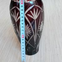 Червен кристал ваза и чаши, снимка 2 - Чаши - 45504067