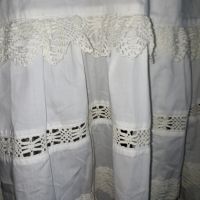 Дълга памучна бяла фуста с волан и памучна дантела М,Л, снимка 5 - Поли - 45750245