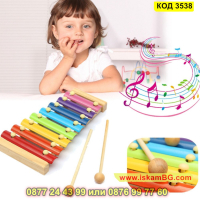 Дървен детски ксилофон с 8 метални пластини - КОД 3538, снимка 8 - Музикални играчки - 45022408